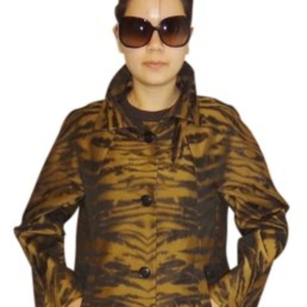 DKNY Multi-colored Tiger Print Coat